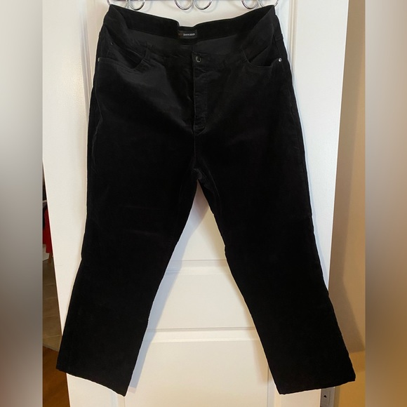 Jeanne Beker Black Pants Plus Size 18W Fine Corduroy Stretch - Picture 3 of 10